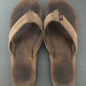 Brown Rainbow Flip Flops Size 8